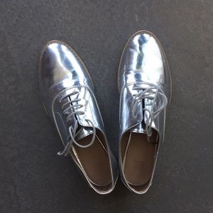 Zara metallic loafers